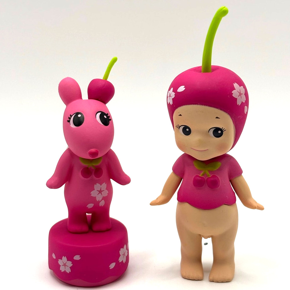 2 New Unbranded Kewpie/Angel Collectible Figures, Dark Cherry, Open Bx.